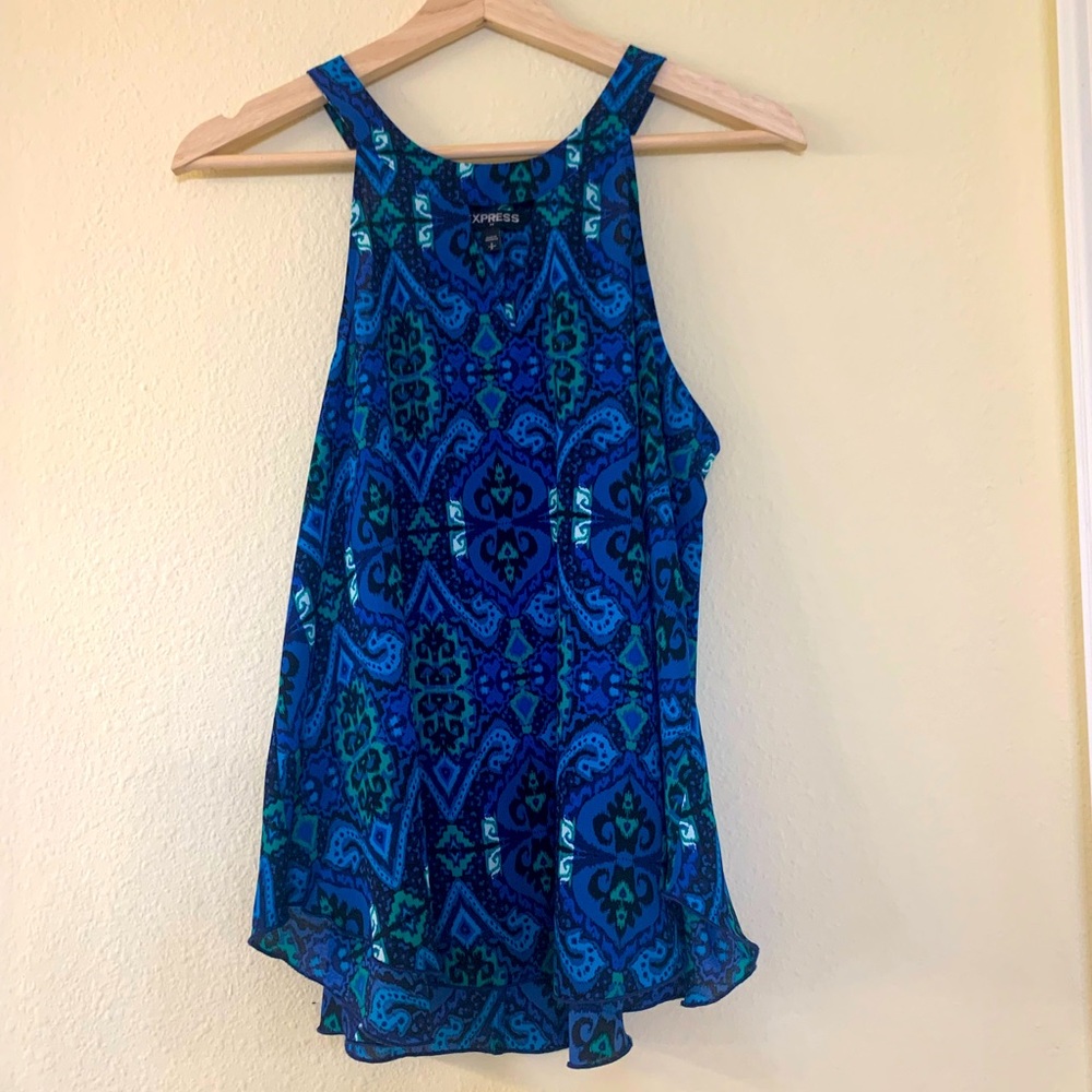 Small Express blue tank top with key hole. Sz S. Super cute hardly worn.